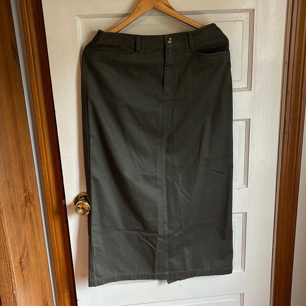 Dark Olive Green Rafaella Maxi Skirt
